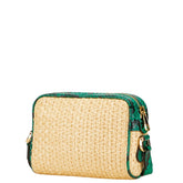 グッチ GGマーモント パイソン ショルダーバッグ 574493 ベージュ グリーン ストロー レザー レディース GUCCI 【中古】